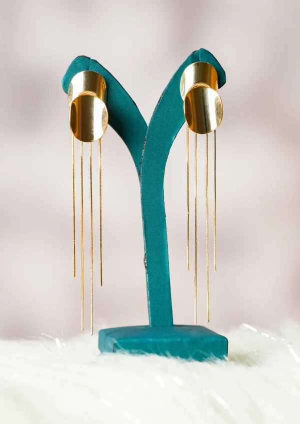 Minimalist metallic stream earrings
