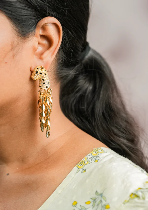 Golden Panther Earrings