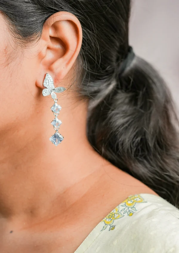 Crystal Butterfly Drop Earrings