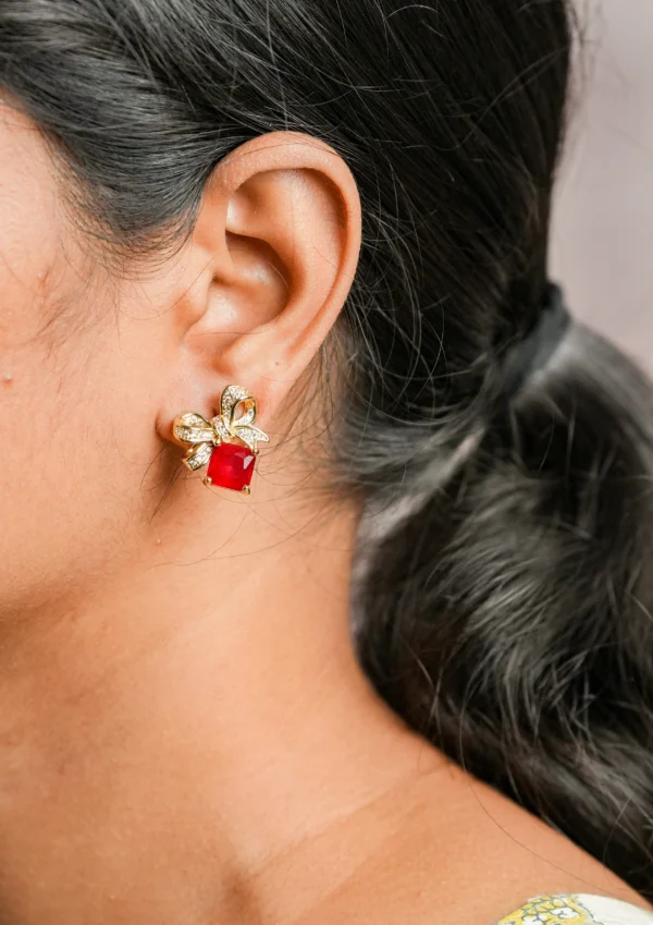 Sparkle Bow Stud Earrings