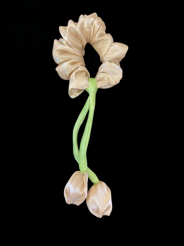 Beige Bloom Scrunchie