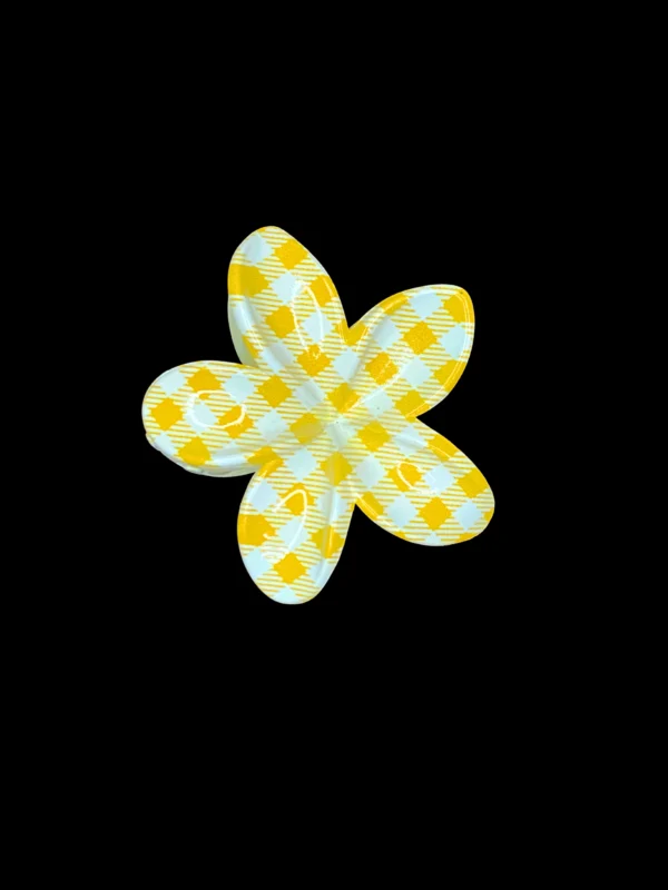 Sunny Gingham Flower Clip