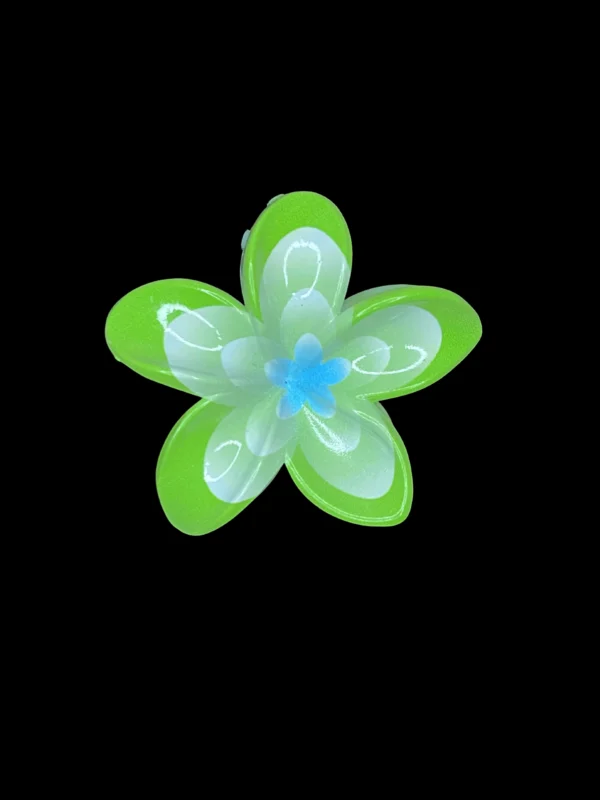 Neon Lime Bicolor Flower Clip