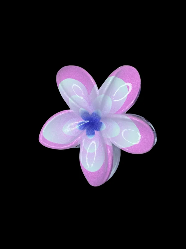 Pink Bicolor Flower Clip