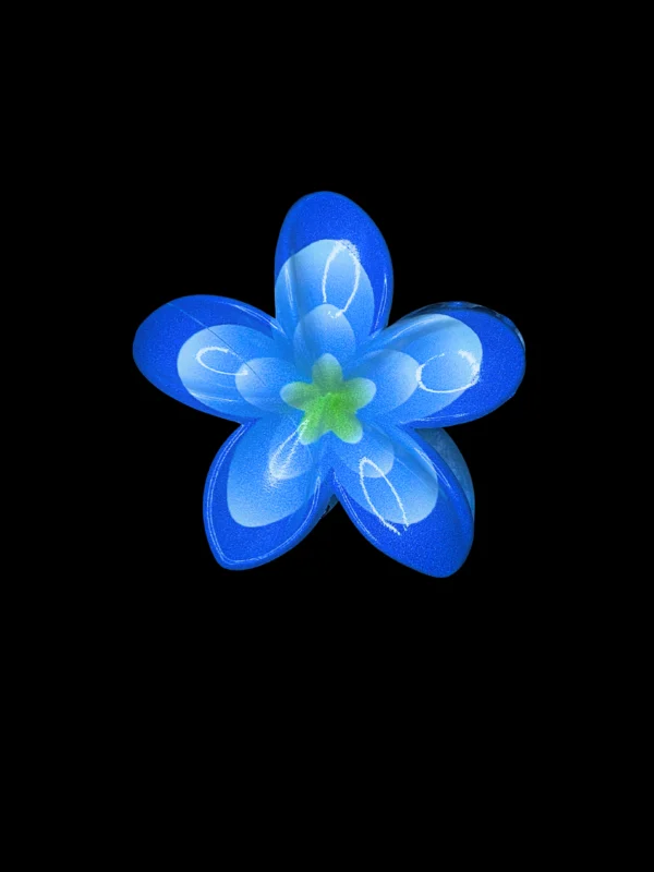 Electric Blue Bicolor Flower Clip